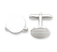 Engravable Round Shaped Sterling Silver Cufflinks