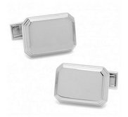 Engravable Sterling Silver Rectangular Cufflinks