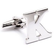 Genuine Sterling Silver Letter  K  Cufflinks