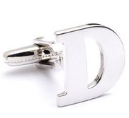 Genuine Sterling Silver Letter  D  Cufflinks