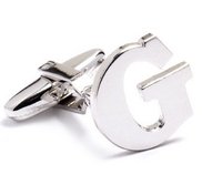 Genuine Sterling Silver Letter  G  Cufflinks