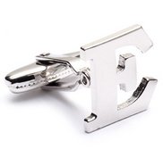 Genuine Sterling Silver Letter  E  Cufflinks