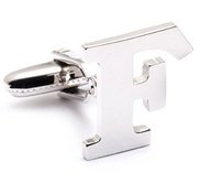 Genuine Sterling Silver Letter  F  Cufflinks