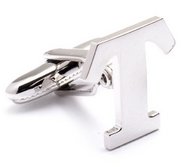 Genuine Sterling Silver Letter  T  Cufflinks