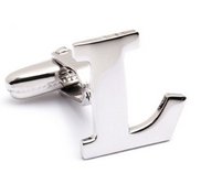 Genuine Sterling Silver Letter  L  Cufflinks