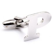 Genuine Sterling Silver Letter  P  Cufflinks