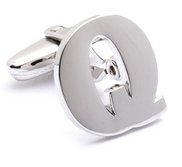 Genuine Sterling Silver Letter  Q  Cufflinks