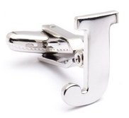 Genuine Sterling Silver Letter  J  Cufflinks