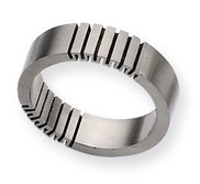 Titanium Black Accent 6mm Satin Wedding Band