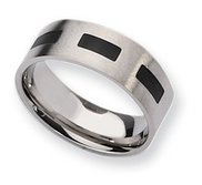 Titanium Black Accent Flat 8mm Brushed Wedding Band