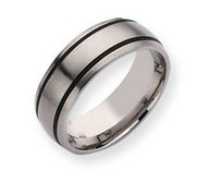 Titanium Black Accent 8mm Brushed Wedding Band