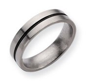 Titanium Black Accent 6mm Satin Wedding Band