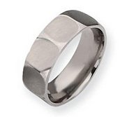 Titanium Faceted 8mm Satin Wedding Band