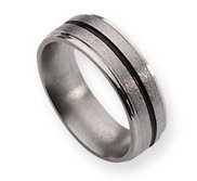 Titanium Black Accent 6mm Satin and Polished Wedding Band