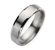 Titanium Beveled Edge 6mm Satin and Polished Band