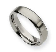 Titanium Beveled Edge 6mm Brushed and Polished Wedding Band