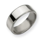 Titanium Beveled Edge 8mm Brushed and Polished Wedding Band