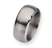 Titanium Beveled Edge 10mm Satin and Polished Wedding Band