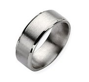 Titanium Beveled Edge 8mm Satin and Polished Band