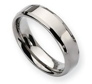 Titanium Beveled Edge 6mm Polished Band