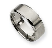 Titanium Beveled Edge 8mm Brushed and Polished Wedding Band