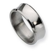 Titanium Concave 8mm Polished Wedding Band