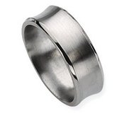 Titanium Concave 8mm Brushed Wedding Band