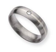 Titanium 6mm Diamond Brushed Wedding Band