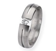 Titanium 5mm Diamond Brushed Wedding Band