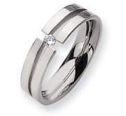 Titanium 6mm 0 10ct  Diamond Wedding Band