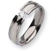 Titanium 6mm 0 25ct  Diamond Wedding Band