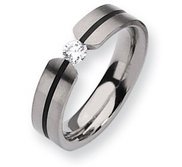 Titanium 6mm 0 33ct  Diamond Satin Wedding Band