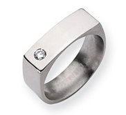 Titanium 6mm Diamond Polished Wedding Band