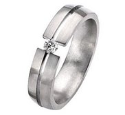 Titanium 6mm Diamond Brushed Wedding Band