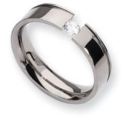 Titanium 6mm 0 25ct  Diamond Wedding Band