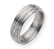 Titanium Criss cross Design 7mm Satin Wedding Band