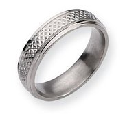 Titanium Weave Design 6mm Polished Wedding Band