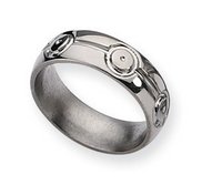 Titanium Circle Design 7mm Polished Wedding Band