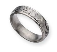 Titanium Basket Weave Design 6mm Brushed and Polished Wedding Band