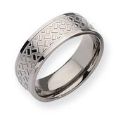 Titanium Weave Design 8mm Polished Wedding Band