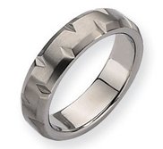 Titanium Notched 6mm Satin Wedding Band