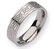 Titanium Celtic Knot 6mm Satin and Polished Wedding Band