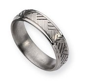 Titanium Basket Weave Design 6mm Satin and Polished Wedding Band