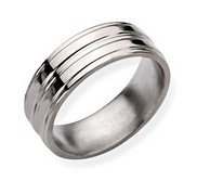 Titanium Grooved 8mm Polished Wedding Band