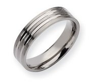 Titanium Grooved 6mm Brushed and Polished Wedding Band