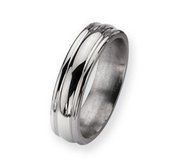 Titanium Grooved 6mm Polished Wedding Band