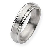 Titanium Grooved Edge 6mm Satin and Polished Wedding Band