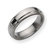 Titanium Grooved Edge 6mm Polished Wedding Band