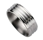 Titanium Grooved Beveled Edge 8mm Brushed and Polished Wedding Band