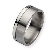 Titanium Grooved 8mm Polished Wedding Band